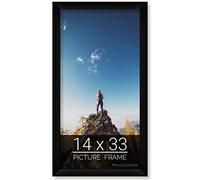 (14x33 in | 36x84 cm) Black Picture Frame for Puzzles Posters Photos or Artwork