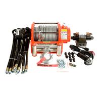 15,000lb Hydraulic Winch. 25m x 12mm Steel Rope. 12V System.