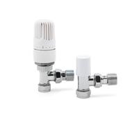 15/10mm Angle Westherm Classic TRV Twin Pack Thermostatic Radiator Valve | 15/10mm Connection | Thermostatic Radiator Valve & Lockshield Set Twin Pack