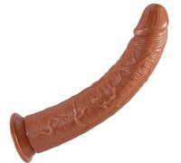 15.12 inch Long Dildo Huge Brown Anal Dildo no Balls,Realistic Extra Long Dildos Anal Plug with Small Glans and Strong Suction Cup Dildos for Deepest Sex Sex Toy for Women Men Gay