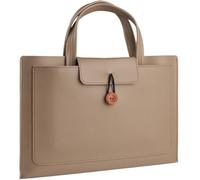 15/15.6/16 inch Leather Laptop Bag, Waterproof Leather Laptop Briefcase Messengers Bag for Women/Men/Travel/Business, Compatible with Macbook Pro 16 inch,Khaki