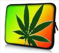 15"-15.6” inch Laptop Case Bag Pouch Protective Skin Cover Bag Water-Resistant Neoprene Notebook Computer Pocket Tablet Briefcase Multi-Color by Funky Planet Bags Cases (Cannabis)