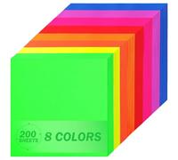 15×15cm Fluorescent Origami Paper 8 Colours 200 Sheets 80gsm