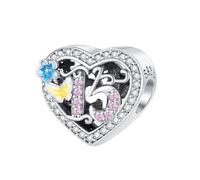 15 16 18 21 30 40 50 60 Love You Heart Butterfly Flowers Birthday Birth Date Memorial Bead Pendant 925 Sterling Silver Dangle Compatible With Pandora Moments Charm Bracelet