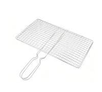 15.16 Inch Portable Stainless Steel BBQ Grilling Basket - Grill Baskets | Foldable Camping Rack With Handle, Vegetable Meat Fish Shrimp Cooker For Dad, Husband, Friends, Birthday, And Outdoor Bar