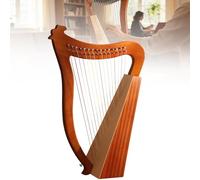 15 &19-String Lyre Harp, 3-Hole Handheld Sound Therapy Lap Harp Musical, Celtic Irish Harp, Resonance Musical Instrument for Music Lovers, Beginners,15Strings