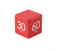 15 20 30 60 Minute For cube Timer Featuring Gravity Sensing, Volume Adjustment, and Display for For cooking, Study, Work, and Gaming Time Management (Red)