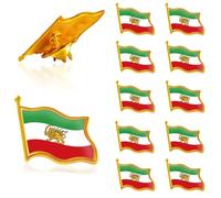 15/20/30Pcs Old Iran Persia Flag Lapel pins Bulk Metal Persian Iranian Lion Sun and Crown Badge Pin Traveler Souvenir Series Gifts (D-50pcs)