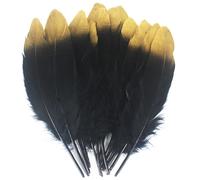 15-20cm 50 PCS Gold Black Feathers Natural Goose Feathers for DIY Wedding Decorations Angel Wings & Fairy Crafts