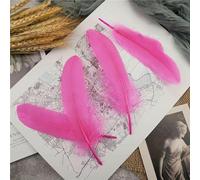 15-20cm Hard Stick Goose Feathers Natural Swan Pluma Handicraft Accessories Colorful Dream Catcher Feather Decoration-Dark pink-20Pcs