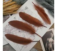 15-20cm Hard Stick Goose Feathers Natural Swan Pluma Handicraft Accessories Colorful Dream Catcher Feather Decoration-Dark brown-20Pcs