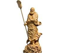 15/20CM Zen Dharma Master Figure Sculpture Wood Carving Home Accessories Chinese Living Room Crafts Buddha Ornaments (20cm)