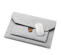 15.3" 15.4" 16" Felt Laptop Bag Protective Ultra Slim Business Envelope Sleeve Case, Compatible with Asus Thinkpad Microsoft Notebook Chromebook Ultrabook, Apple MacBook Air Pro (Light Grey, 15.6")