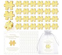15/30/50 Set Employee Appreciation Gifts Team Puzzle Piece Lapel Pins with Thank You Cards Organza Bags Employee of the Month Badge Brooch Bulk Inspirational Small Gifts for Coworker Staff (30)