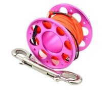 15 30m Mini Scuba Diving Spool Finger Reel Bolt Snap Hook Aluminum Alloy Dive Gear Parts for Cave, Wreck,Drift Diving(15m red)