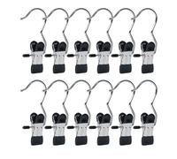 15/30Pcs Upgrade Double Head Clamp Dipped Clothespin for Laundry Hooks with Clips, Boot Holder, Hanging Clips, Portable Multifunctional Hangers Single Clip Space Saving for Jeans, Hats (15, Black)