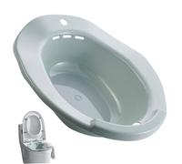 15.35x14.37x4.53 Inch Plastic Sitz Bath Basin for Toilet with Anti-Overflow Hole and Hanging Hole, Postpartum Hemorrhoids Relief for Women Elderly