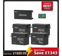 15.36kWh Off-Grid Power Kit | 3000W Inverter, 60A MPPT - no solar