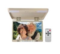 15.4 Inch Car Roof Monitor LCD Flip Down Screen Overhead Multimedia Video Ceiling Mount Display Easy Setup For Trips(Beige)