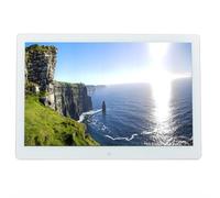 15.4-Inch Hd Digital Photo Frame - Mirrored Design, With Video, Music, And Photo Playback Functions,White