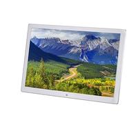 15.4 inch metal digital photo frame ultra-clear advertising machine wall-mounted electronic photo album is very suitable for home decoration, plug in USB or SD to play directly (Color : Silver)