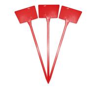 (15" 40cm Angle Head x 100, Red) Elixir Gardens Flower Stick in T-Labels Plant Tags With Angled Head/Writing Area | Various sizes and colours available