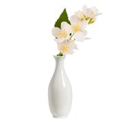 15.5 cm/6.1 Inch Tall White Ceramic Small Flower Vase Elegant Single Stem Bud Vase Handmade Decorative Vases Flower Centerpiece for Home Office Table Shelf Decor