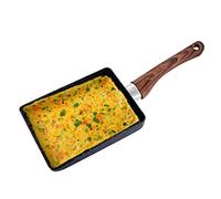 15.5 x 18.5 x 35 cm Tamagoyaki Pan Square Omelette Pan Non-Stick Cooking Pot with Pancake Frying Pan with Wooden Handle Practical Kitchen Cooking Tool