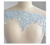 15.5CM Wide Lace Lace Accessories Bridal Handmade DIY Material Wedding Headpiece Decorative Flowers 3 Yards (Sky-blue)