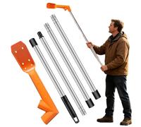 15.5FT Gutter Cleaning Tools from the Ground,45° & 120° Gutter Cleaner Tool | Adjustable Length Gutter Cleaning Pole with Gutter Rake for Leaves Muck Roof Debris, Clean Off Gutter Guards from the Ground