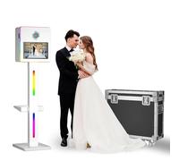 15.6" Camera Mirror Photo Booth, DSLR SelfIe Magic Mirror with Touch Screen, App Control, Rgb Fill Light + Flight Case, for Weddings, Parties, Bars, Coffee Shops, Hotels