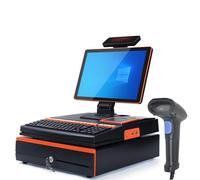 15.6" Dual Touch Screen Cash Register, Thermal Point of Sales, Dual Touch Displays, Built-in Printer, Metal Cash Drawer, Multiple Interfaces, Supermarkets, Department Stores