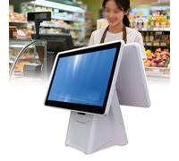 15.6" Dual Touch Screen POS Cash Register - Multi-Language Support, LED Digital Display, 58mm/80mm Printer, 4GB+64GB Storage | Touchscreen All-in-One Printer For Retail & Restaurant(58mmInvoice)
