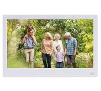 15.6 In Digital Photo Frame Desktop Electronic Album with Back Stand Remote Control for Family Moments(White,17.3 in)