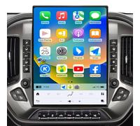 15.6 inch Car Radio for Chevrolet Silverado GMC Sierra 2014-2019 Replacement Stereo Android 13 Head Unit 2K IPS Touch Screen Carplay Android Auto Bluetooth Tesla Style Navigation OEM 8 Inch Silver