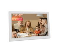 15.6 Inch Digital Photo Frame WiFi Smart Picture 32GB Storage IPS FHD Touch Large Screen Auto Rotate High Definition Screen(15.6inch-White)