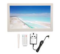 15.6 Inch Digital Picture Frames 1920 X 1080 HD IPS Electronic Picture Frame with Remote Control, Music and Video Player, Alarm Clock, Calendar, White (UK plug)