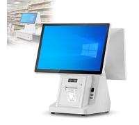 15.6 Inch Dual Touch Screen Cash Register, POS System for Small Business, Built-in 58mm Thermal Printer, 8 GB RAM, 128GB/256GB SSD, Supports 30+ Languages, for Retailers, Supermarkets i7 256G