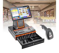 15.6 Inch HD Touchscreen POS System for Retail and Restaurant, Dual-core i5 CPU, 128GB SSD, 8GB RAM, Efficient Cash Register for Small Business Operations