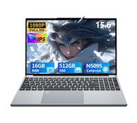 15.6 Inch Laptop, Gaming Laptop, Laptops 16GB 512GB SSD, Lap top Computer N5095, Traditional Laptops Computer 180 Angle Opening, Lap top Fingerprint Unlock Backlit Keyboard 1920X1080 FHD IPS MINI-HDMI