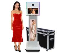 15.6 Inch Mirror Photo Booth Machine with 29 Inch LCD Screen, Portable DSLR Photobooth with Flight Case for Graduation Wedding Birthday Parties Rental (Photo Booth)