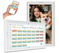 15.6 Inch Modern Digital Calendar, Task Plan and Digital Picture Frame, Dementia Clock, Intelligent Touchscreen Wall Calendar for Wall and Desktop, Family Planner, Family Meal Planning - with 2K