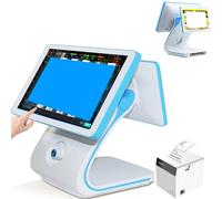 15.6-inch POS-Touch-Screen-Monitor,Multi-Touch Monitor,POS terminal With printer and 10 rolls of paper,LED touch screen, Windows 10,cash register, printer, For Office,Restaurant,i3