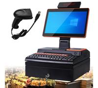 15.6 Inch Touch Screen POS System with Built-in 58mm Printer, POS Computer, Windows 10, 8GB RAM 256GB SSD, for Retail and Restaurant