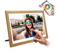 15.6 Inch Wi-Fi Cloud Wood Digital Photo Frame Foto Connect XD with Email, Landscape Stand Auto-Rotate Share Photos and Videos via App at Anytime and Anywhere 16GB 1080P IPS