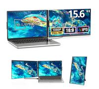 15.6" Laptop Screen Extender, Dual Screen Monitor Extender, 120% sRGB FHD1080P IPS Portable Monitor for Laptops, Detachable Screen, USB-C/HDMI/USB-A, Plug & Play for Windows, Mac, Android