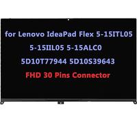 15.6" Replacement for Lenovo IdeaPad Flex 5-15ITL05 5-15IIL05 5-15ALC05 82HV 82HT 81X3 5D10T77944 5D10S39643 FHD-IPS LCD Display Touch Screen Digitizer Assembly Bezel with Board