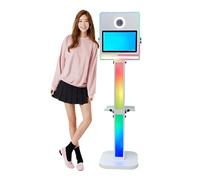 15.6" Selfie Magic Mirror Touch Screen Photo Booth, App Control,Light/Angle Adjustable, RGB Fill Light + Flight Case,Suitable for Weddings, Parties