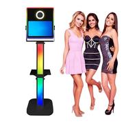 15.6" Selfie Magic Mirror Touch Screen Photo Booth, App Control,Light/Angle Adjustable, RGB Fill Light + Flight Case,Suitable for Weddings