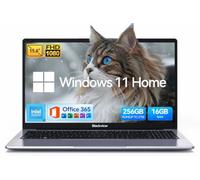 15.6" Student Laptops Computer 2026 Office 365 Intel CPU 16GB RAM 256GB SSD | Expandable 2TB, TF Card Slot | FHD IPS | Triple-Display | Full-Function Type-C | 6H Battery | Thin & Light for Study & Work